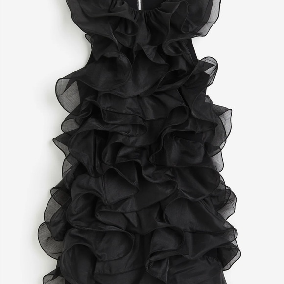 Gorgeous and fun black ruffled mini dress. Perfect for your holiday party. - Picture 2 of 6